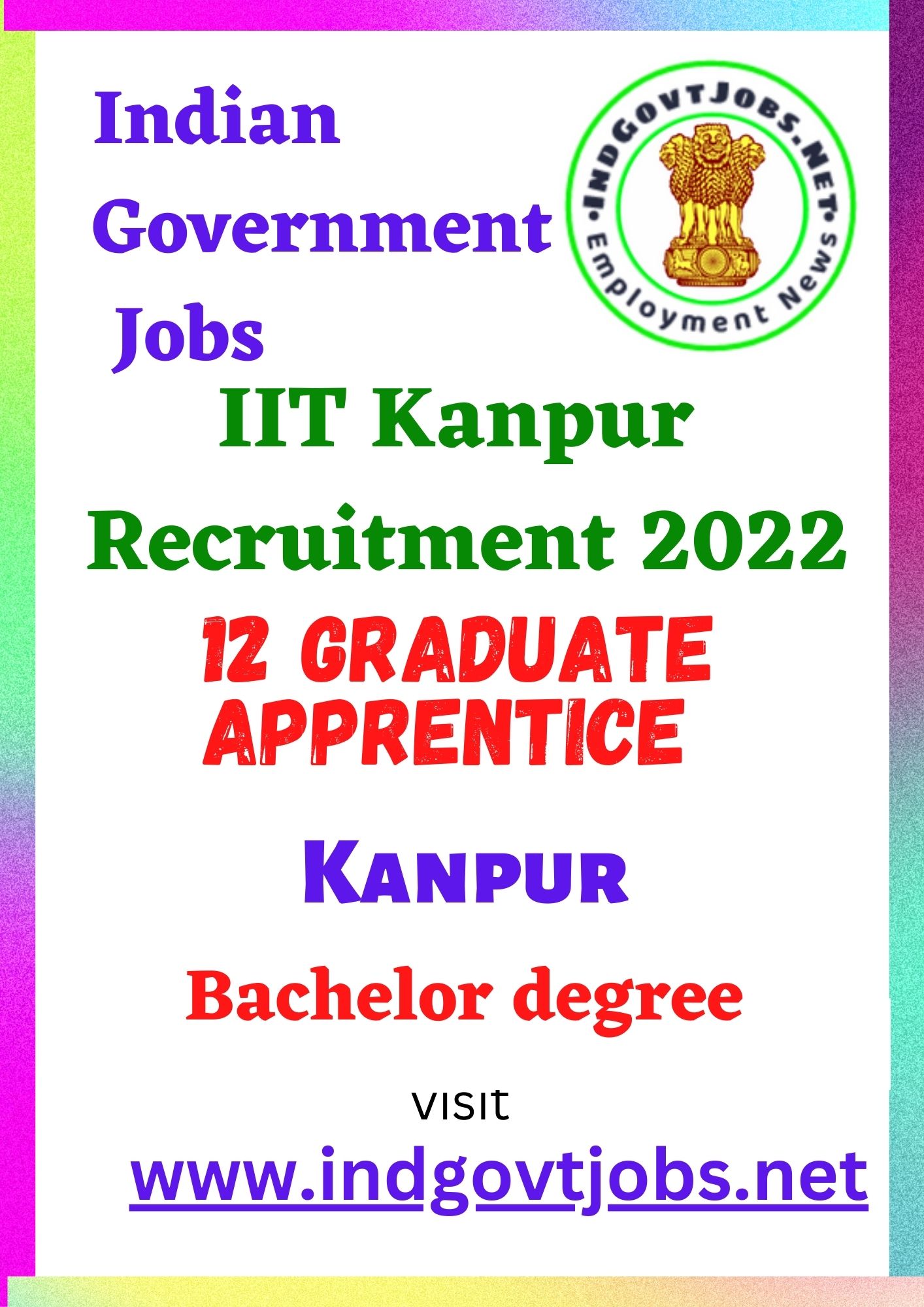 IIT Kanpur Recruitment - 12 Apprentice Best Job Vacancy 2022