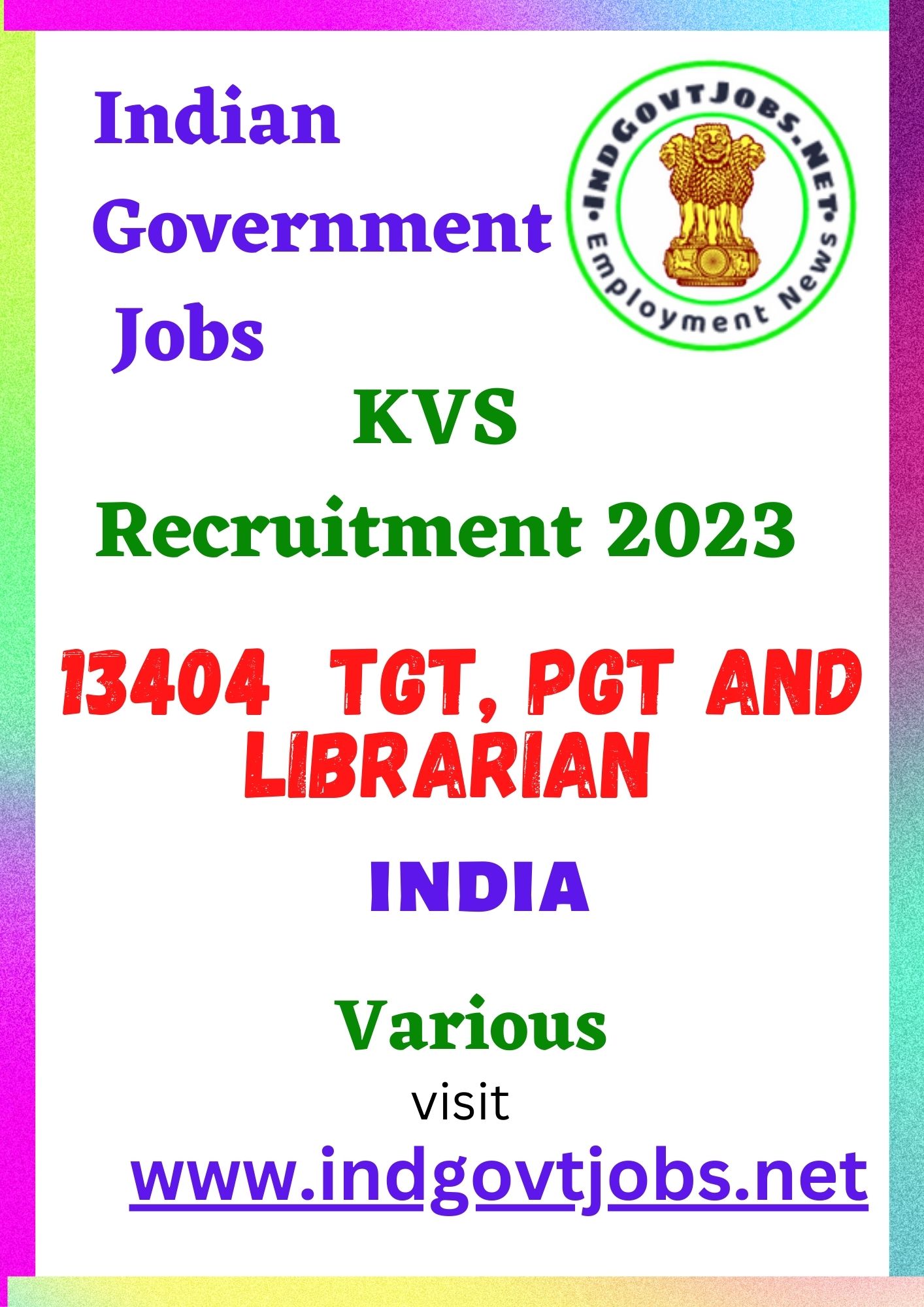 KVS Recruitment - 13404 Various Best Job Vacancy 2022