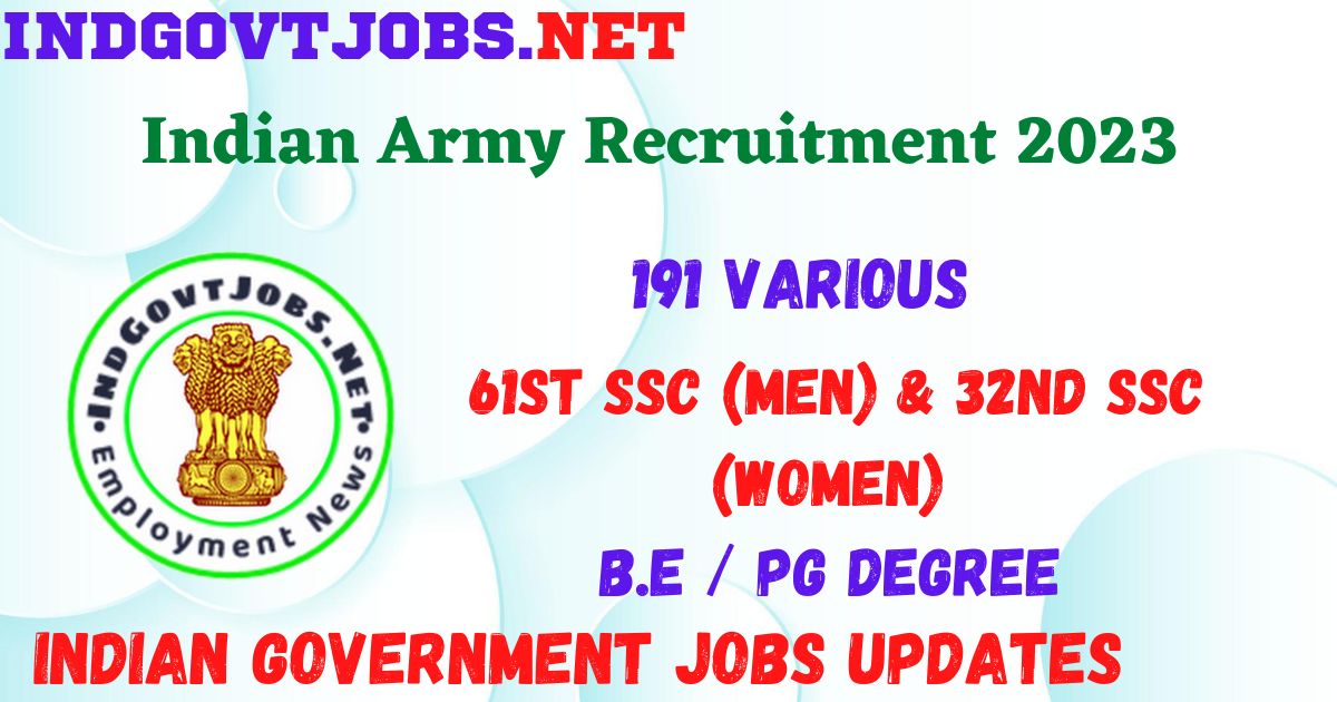 Indian Army Recruitment 2023 - Best Job Vacancy